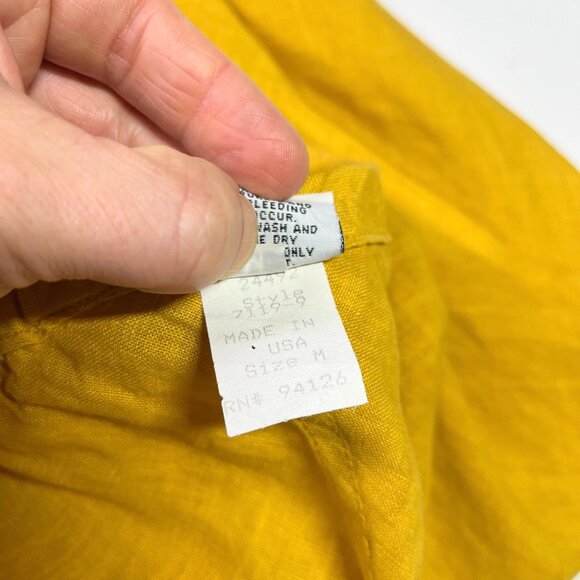 CP Shades Size M Yellow Maxi Skirt LInen Bias-Cut Pull-On Pockets - Picture 3 of 10